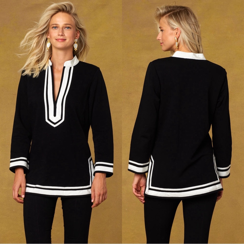 NicoBlu Peyton Cozy Tunic in Black French Terry Sz Medium